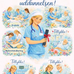Tillykke kort med sygeplejersken 02