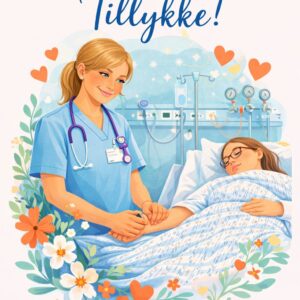 Tillykke kort med sygeplejersken 07