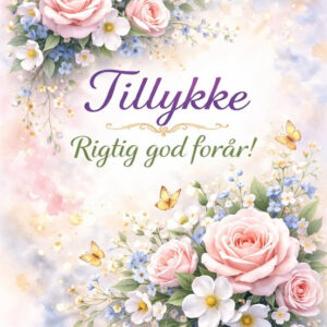 Tillykke kort - Forårs blomster 03