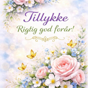 Tillykke kort - Forårs blomster 08
