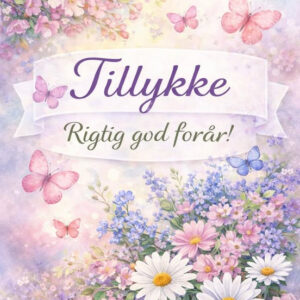 Tillykke kort - Forårs blomster 09