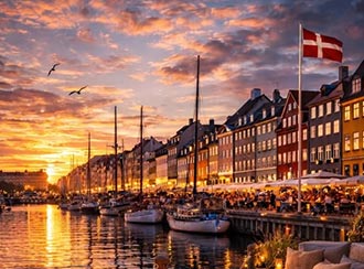 Tillykke kort med steder i Danmark