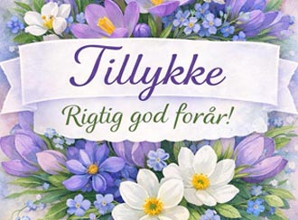Tillykke kort - Forårs blomster
